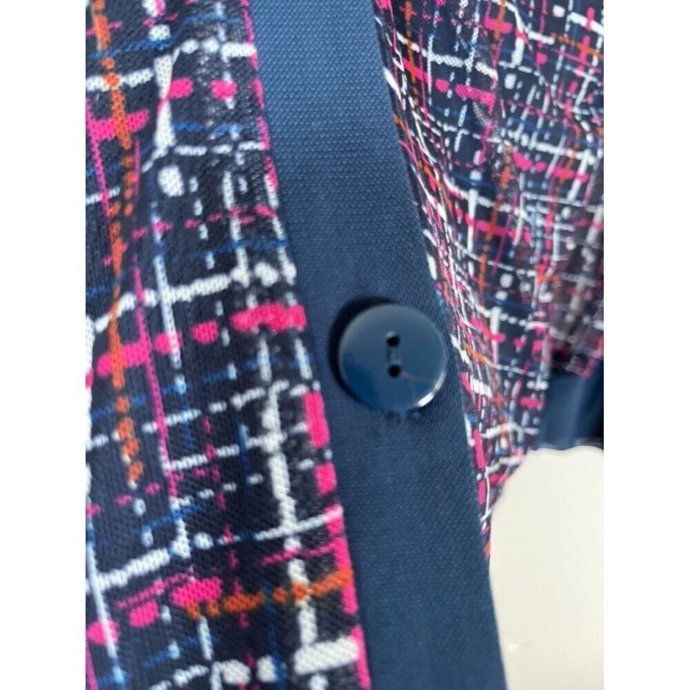 Chicos Plaid Sweater Set 12 Blue Workwear Preppy Boho Western Retro‎ Old Money - Picture 4 of 10